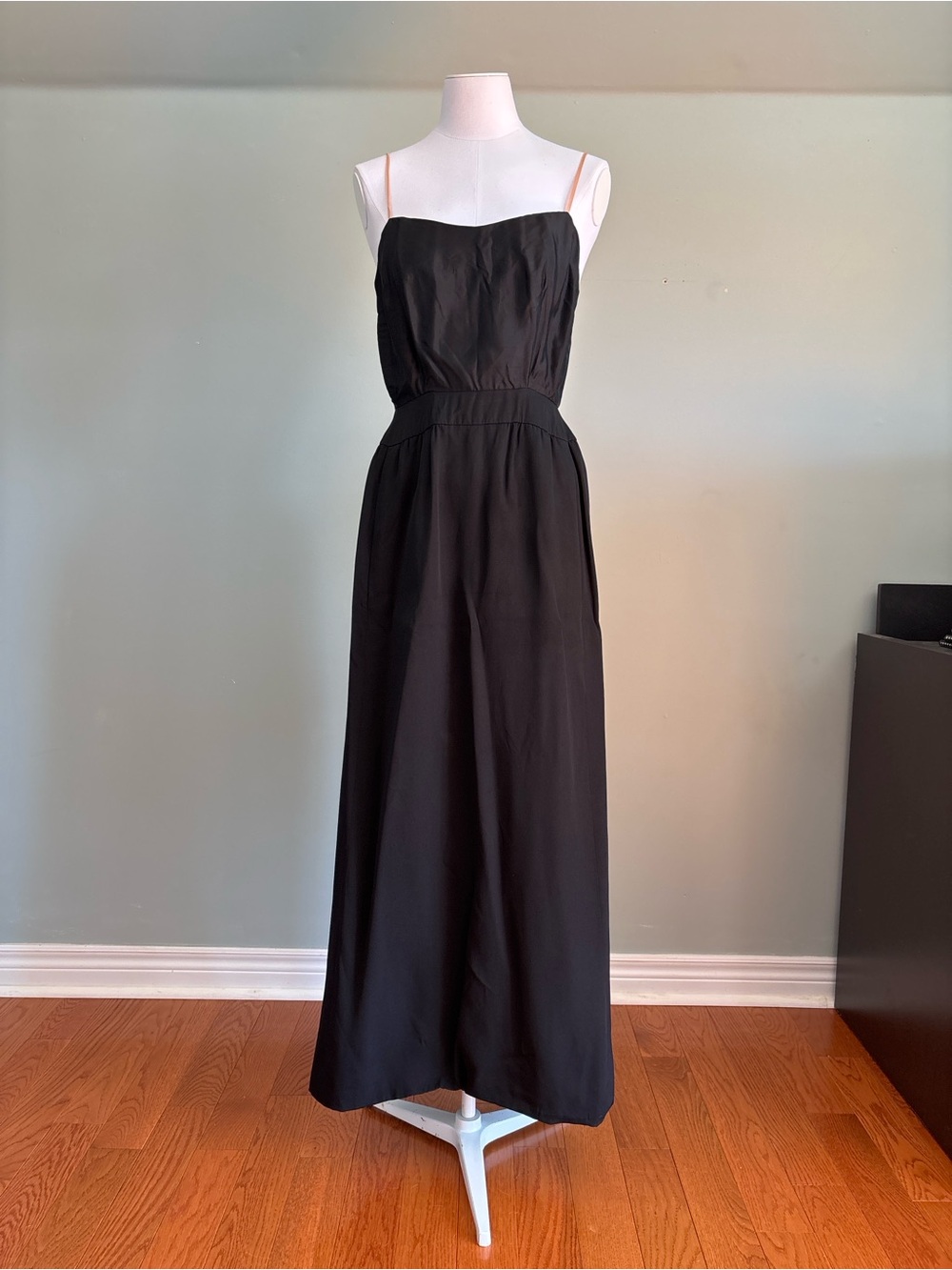 Vintage 1964 Custom Mollie Parnis for Bergdorf Goodman Black Maxi Dress
